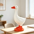 thumbnail image 5 of Resin White Key Figurine With Beak Hook, 7 inch Cute Orange Beak and Feet Decor Ornament for Entryway Tabletop, Bedroom, Living Room Shelf or Outdoor Garden, 5 of 6