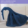 thumbnail image 3 of Chunky Knit Blanket Throw x Hand Knitted Chenille Throw Blanket Small Soft Thick Yarn Cable Knit Blanket Cute Rope Knot Crochet Throw Blankets for Couch Bed Sofa (Light ), 3 of 7