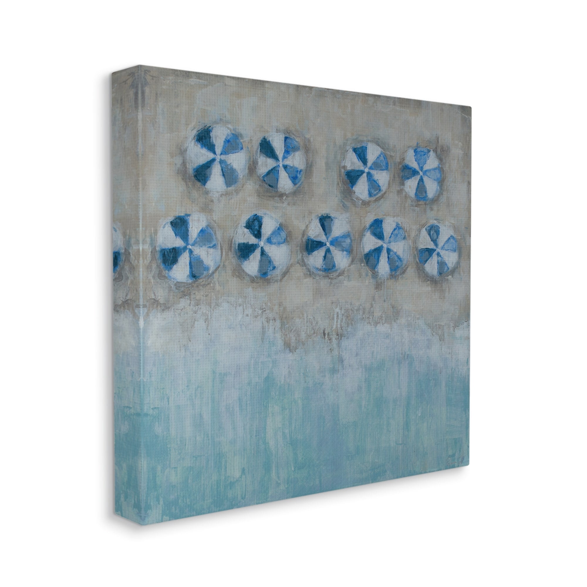 Stupell Industries Beach Umbrella Coast Abstract Aerial Landscape Painting, 36 x 36,Design by Reesa Qualia