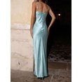 thumbnail image 2 of Chiquease Ruffled V‑Neck Hollow‑Out Spaghetti‑Strap Long Party Dress, Elegant Slip Gown for Holiday, Birthday and Formal Occasions, 2 of 12