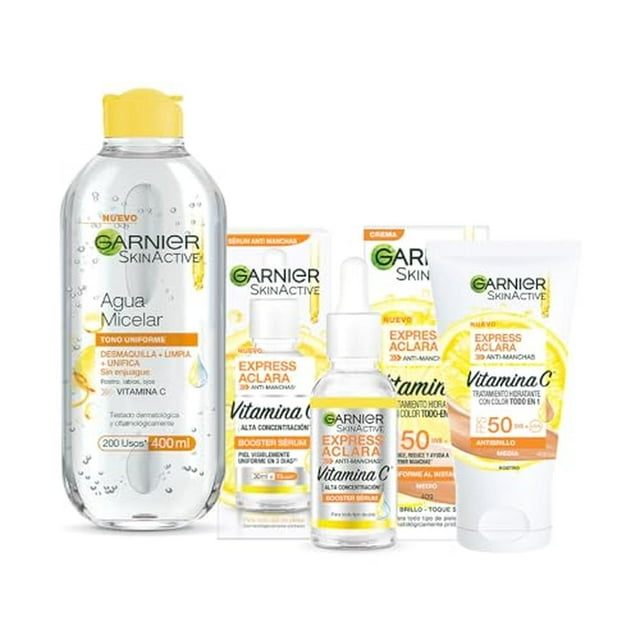 Kit Sérum Facial Garnier Tono Medio Rutina Anti Manchas con Vitamina C