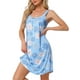 thumbnail image 4 of Noche de inspiración para mujeres, camisón sin mangas, pijama impreso, camisetas de cuello redondo, vestido de tirantes con tirantes anchos y bolsillos, flores azules, 4 of 6