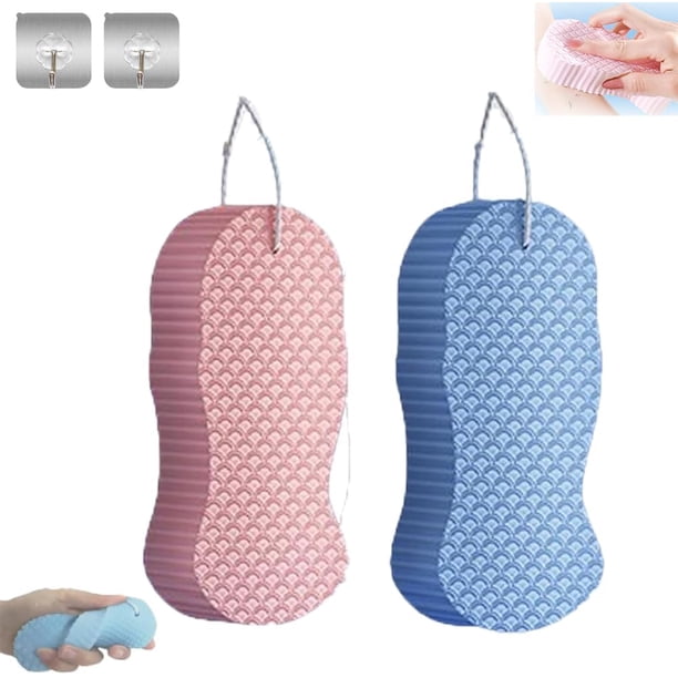 Esponja exfoliante Beyond Draw,Exfoliante Beyond Draw,Esponja exfoliante Beyond Draw,Esponja de baño exfoliante,Esponja de baño exfoliante súper suave 3D (2PCS-B)