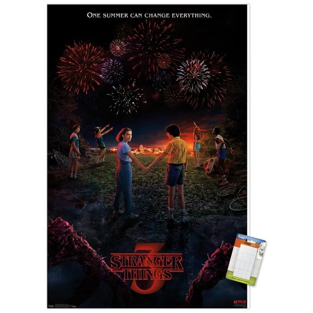 Netflix Stranger Things: Season 3 - Key Art Wall Poster, 22.375" x 34" Framed
