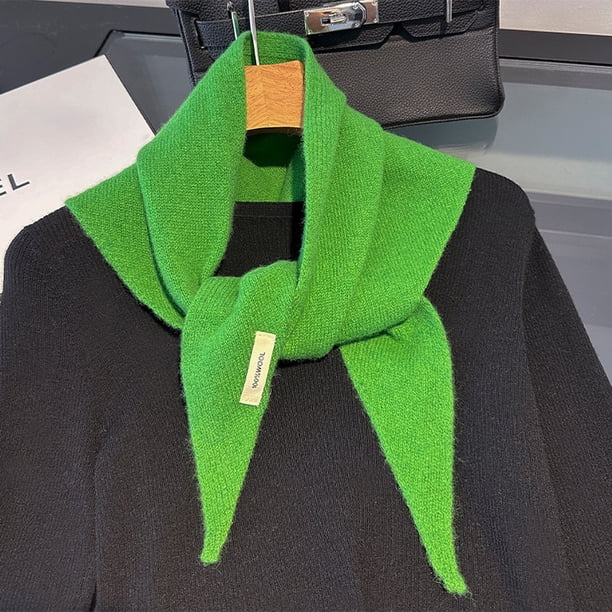 Bufanda de lana tejida para mujer | Pañuelo triangular tipo chal | Accesorio de invierno suave y cálido para uso diario y viajes