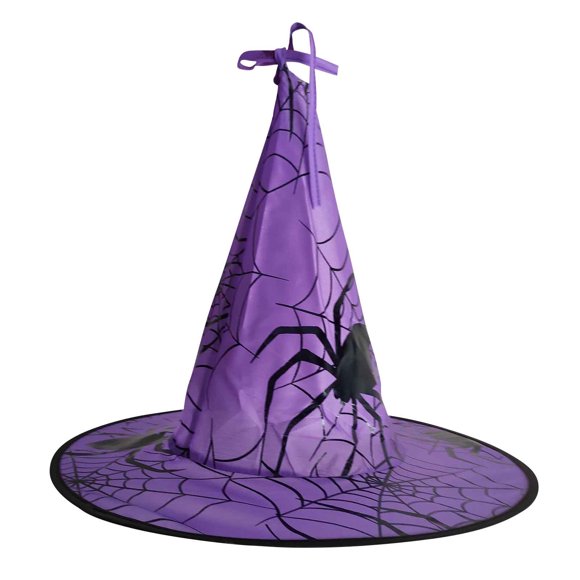 Qxpztk Halloween Witch Hats Costume Accessory Decorations, Thickened Hanging Wizard Hats Bulk for Women Kids with Hanging Rope, Floating Porch Indoor Outdoor Hocus Pocus Decor Party Supplies,Purple