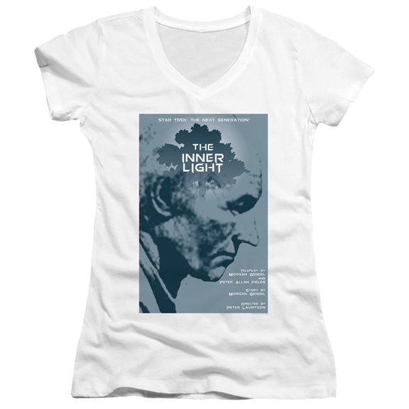 Star Trek Tng Season 5 Episode 25 Junior Women's V-Neck T-Shirt White