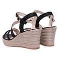 thumbnail image 5 of YDN Women Chic Platform Wedge Espadrilles High Heels Sandals Round Open Toe Ankle Strap Buckle Casual Vacation Shoes Size 12 Black, 5 of 5