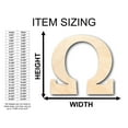 thumbnail image 2 of Unfinished Wood Bold Omega Shape - Craft - up to 46" DIY 3" / 1/4", 2 of 3