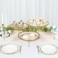 Efavormart 23" 3-Tier Gold Metal Cupcake Stand With Clear Round Acrylic ...