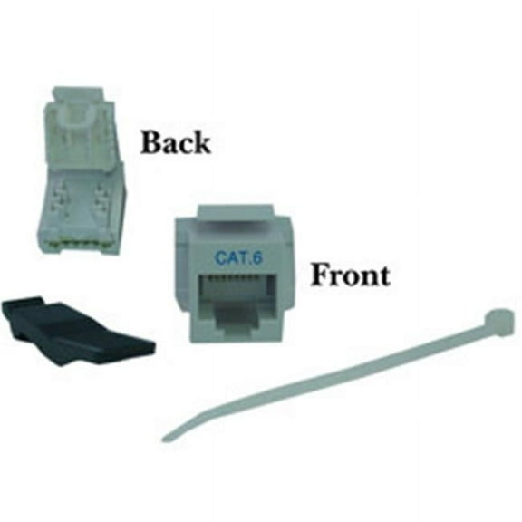 CableWholesale  Cat6 Keystone Jack  White  Toolless  RJ45 Female