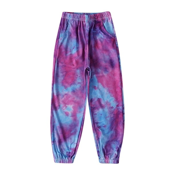 Odeerbi 4-12 Años Niñas Tie-Dye Pantalones Verano Casual Transpirable Cintura Elástica
