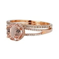 thumbnail image 2 of Round Halo Morganite Ring 10K Rose Gold 2.00 Carat Morganite Wedding Set, Promise Ring, Anniversary Ring, 2 of 4