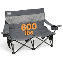 OuterSpa Oversized Double Camping Chair, Heavy Duty Camp Sofa Outdoor Loveseat for Adults, Folding Lawn Couch, Supports 600 lbs