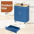 thumbnail image 2 of XgoodX  26" Kitchen Island on Wheels with Storage Cabinet Kitchen Cart Cabinet with Shelves, Cart Handle for Towel Rack or Free Mobility, Portable Islands,Blue, 2 of 9