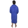 thumbnail image 5 of Mens 100% Terry Cotton Toweling Bathrobe Dressing Robe Hooded Blue Large, 5 of 8
