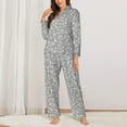 thumbnail image 2 of Fuzoiu Dice Cubes Print Women's Long-Sleeved Pajama,Lounge Button Down Nightwear,Womens Notch Collar Pajama Set-XX-Large, 2 of 7