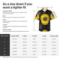 thumbnail image 3 of Floral Sunflower 1 Men's 3d Print Casual Button Down Shirts, Novelty Hawaiian Short Sleeves M, 3 of 8