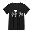 thumbnail image 3 of Bronze Womens Tops Women's Spring/Summer Love Printed Loose Casual Short Sleeved T Shirts for Women, 3 of 3