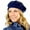 Navy Blue, variant on Cotton Beret - 11.5 inch Diameter - ONE SIZE FITS MOST - Black