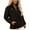 Black, variant on Qulqfy Quarter Zip Tops for Women Plus Size Long Sleeve Black Fleece Pullover Tops Collared Winter Dressy Shirts Tops for Women Trendy