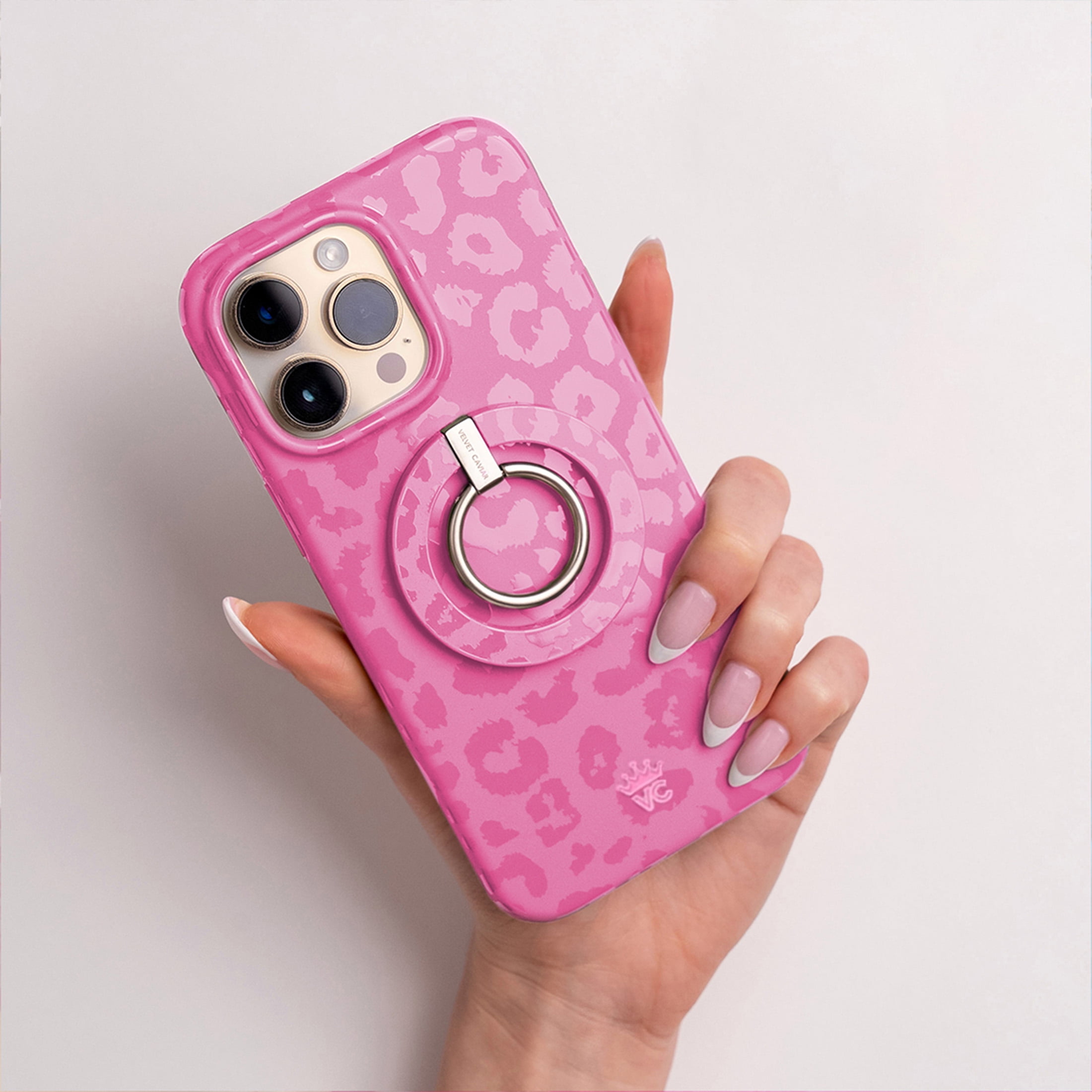 Velvet Caviar iPhone 15 Pro Case MagSafe Compatible - Cute Protective Phone Cases for Women - Hot Pink Leopard
