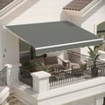 thumbnail image 2 of AECOJOY 13' x 10' Manual Retractable Patio Awning,Outdoor Awning Retractable Sunshade Shelter in Gray, 2 of 8