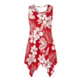 thumbnail image 5 of Garronmavis Matching Outfits for Couples Vacation Red Hibiscus Mens Short Sleeve Shirt Size S Polyester and Women's Tank Dress with Pocket Hawaiian Vacation Sundress, 5 of 7