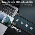 thumbnail image 2 of KOMI 8K HD USB 4 Cable,240W Fast Charging Cable,40Gbps High-speed Transmission Connection Cable Compatible with All Type C Devices (USB4【2m】) Brand: H.May  Search this page, 2 of 7