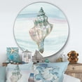 thumbnail image 3 of Designart 'Ocean Metallic Conch' Nautical & Coastal Metal Circle Wall Art, 3 of 3