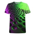 thumbnail image 4 of Mens Shirts Plus Size under $5 Clearance Short Sleeve Round-Neck Casual Print Sports Shirts Green M, 4 of 4