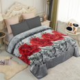 thumbnail image 5 of JML Raschel A&B Printed 2-ply Reversible Korean-style Plush Fleece Blanket Gray Rose King, 5 of 5