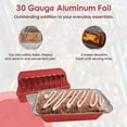 thumbnail image 3 of KitchenDance Disposable Colored Aluminum Loaf Pans with Plastic Lids - 1.5 Pounds Rectangular Aluminum Foil Baking Pan, Aluminum Pans Perfect for Baking, Cooking, Preparing Food, #1650P (Red, 500), 3 of 9