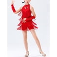 thumbnail image 3 of Rswnyirn Robe de Danse à Franges pour Filles Enfants Latin Jazz Salsa Samba Rumba Cha Tango Ballroom Rouge 120, 3 of 4