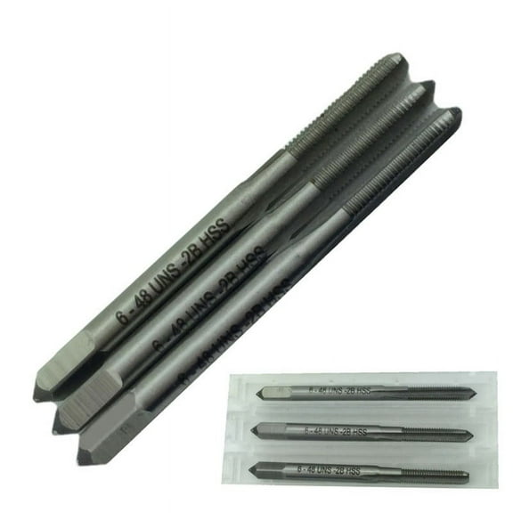 6-48 UNS 3 Flute HSS Tap Kit High Speed Steel 3pcs/Set Metalworking Tool