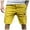 Yellow, variant on Men's Solid Color Cargo Shorts Men Casual Drawstring Sport Short Pants Relaxed Fit Shorts with Multi Pockets