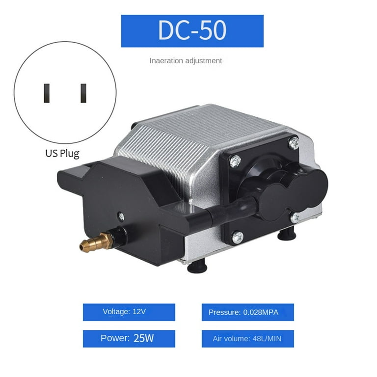 Electromagnetic Oxygen Pump 12V Fish Tank Oxygen Pump Small Household  Outdoor Aerator Fish Pond Air Pump,DC-30,US Plug 