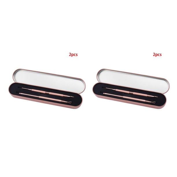 Minnieouse 2 uds removedor de cutículas de acero inoxidable raspador de esmalte de uñas herramientas para quitar uñas de manicura, oro rosa Oro rosa 2piezas Minnieouse CBP142883