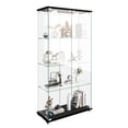 thumbnail image 5 of GZXS Modern 2-Door Glass Display Cabinet with LED Lights, 4-Tier Wide Tempered Glass Curio Cabinet with Lockable Wheels, Adjustable RGB Lighting, Easy Assembly for Living Room & Bedroom – Black, 5 of 8