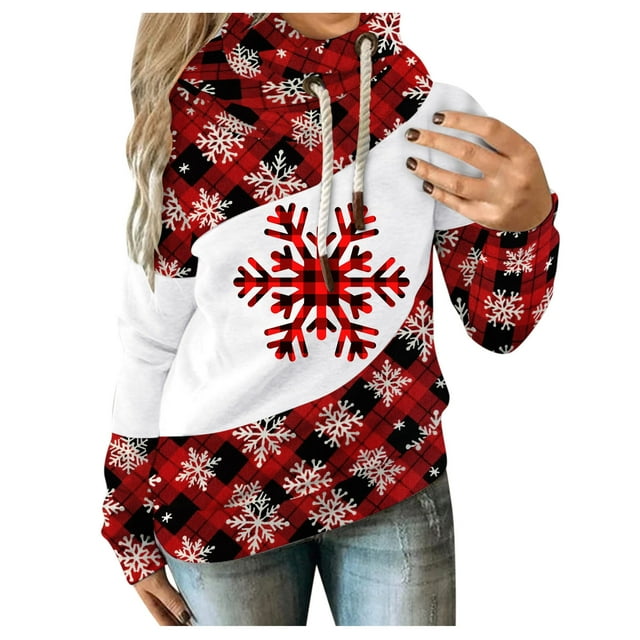 Chandail en Molleton d'Hiver pour Femmes, Cardigan à Col Rond Chaud, Mode, Mi-Longueur, Blouse Ample, Imprimé Noël
