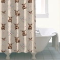 thumbnail image 4 of Beige Highland Cow Flower Pattern Shower Curtain 72"x72" ,Bathroom Decorative Shower Curtains Set with 12 Hooks,Modern Waterproof Washable Shower Curtain, 4 of 6
