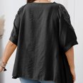 thumbnail image 4 of Kadahis Women's Plus Size Blouse Round Neck Work Ruffle half sleeve Tops, 4 of 5