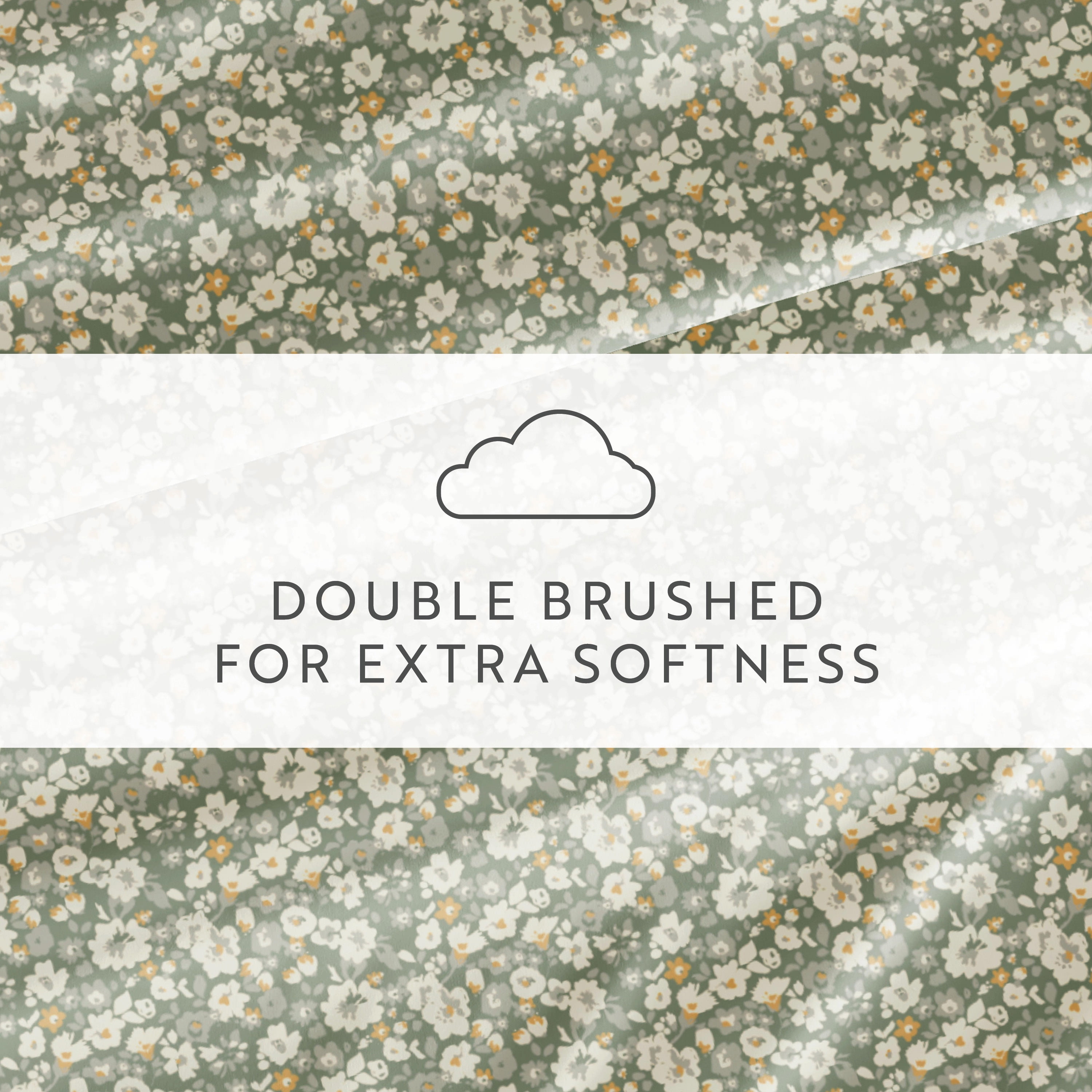 Noble Linens 4 Piece Pattern Microfiber Bed Sheets Set, Floral Dream Eucalyptus, Cal King