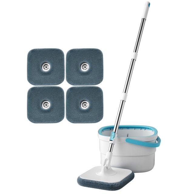 Juego De Cubos Giratorios Para Fregona Plana Juego de fregona y cubo giratorio de 360 grados, herramienta de limpieza de suelo con cubo de 2,5 L