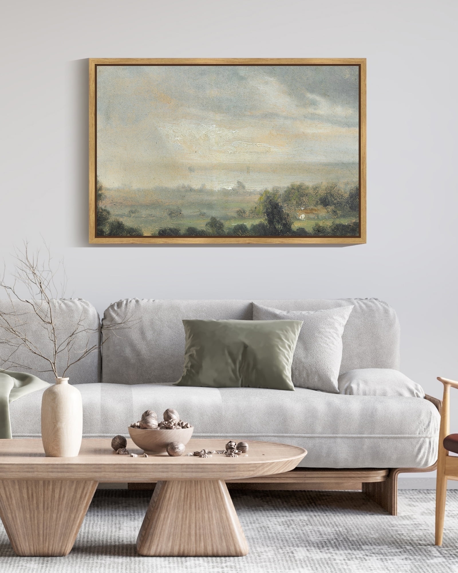 Drsoum 24" x 36" Vintage Landscape Framed Canvas Wall Art photo 1