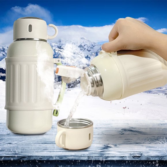 RKSTN vacuum flask Sulated Gallon Jug With Handle Stainless Steel Large Double Vacuum Water Bottle For Hot Cold Drinks Wide Mouth Sweat Proof Great For Travel Camping Stainless kitchen gadgets