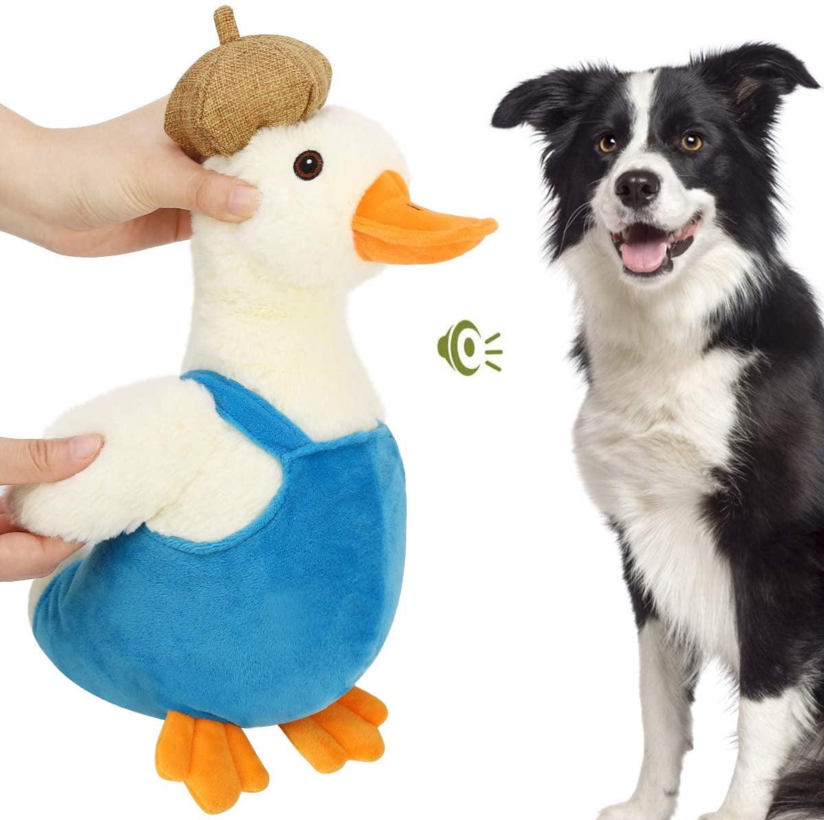 Squeak Plush Duck Dog Toy Large 12 Super Soft Short Plush Stuffed