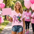 thumbnail image 4 of Breast Cancer Shirts for Women Pink Ribbon Shirt Cancer Awareness T-Shirt Spread The Hope Shirt Casual Short Sleeve Vneck Tops, 4 of 6