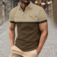 thumbnail image 2 of DDAPJ pyju Golf Polos for Men Short Sleeve Western Aztec Print Collared T-shirt Vintage Streetwear Tops Holiday Sales Beige XXL, 2 of 6