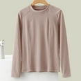 thumbnail image 3 of STETMN Women's Fall Ribbed Knit Tops Casual Crew Neck Solid Shirt Loose Soft Layer T-Shirt, 3 of 4